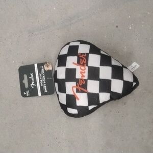 Fender Black and White Checkered Dog Toy